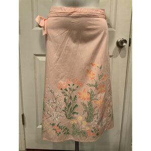 Lance Karesh Anthropologie Pink Floral Wrap Skirt NWT! Size 2
